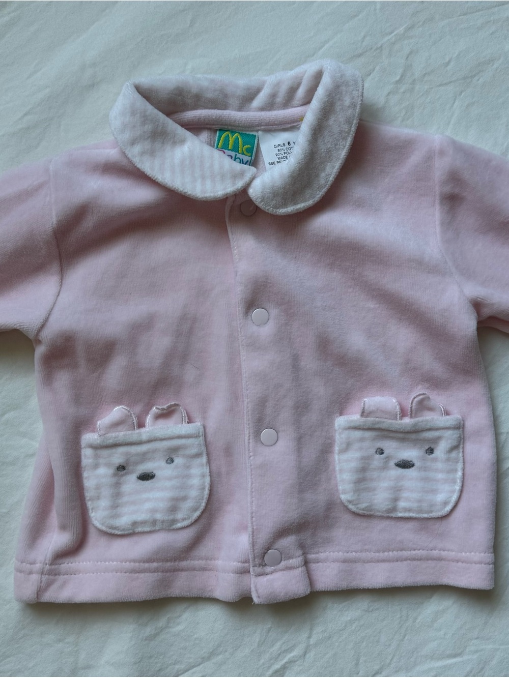 90s Vintage Baby Girl Pink Velour McBaby Jacket